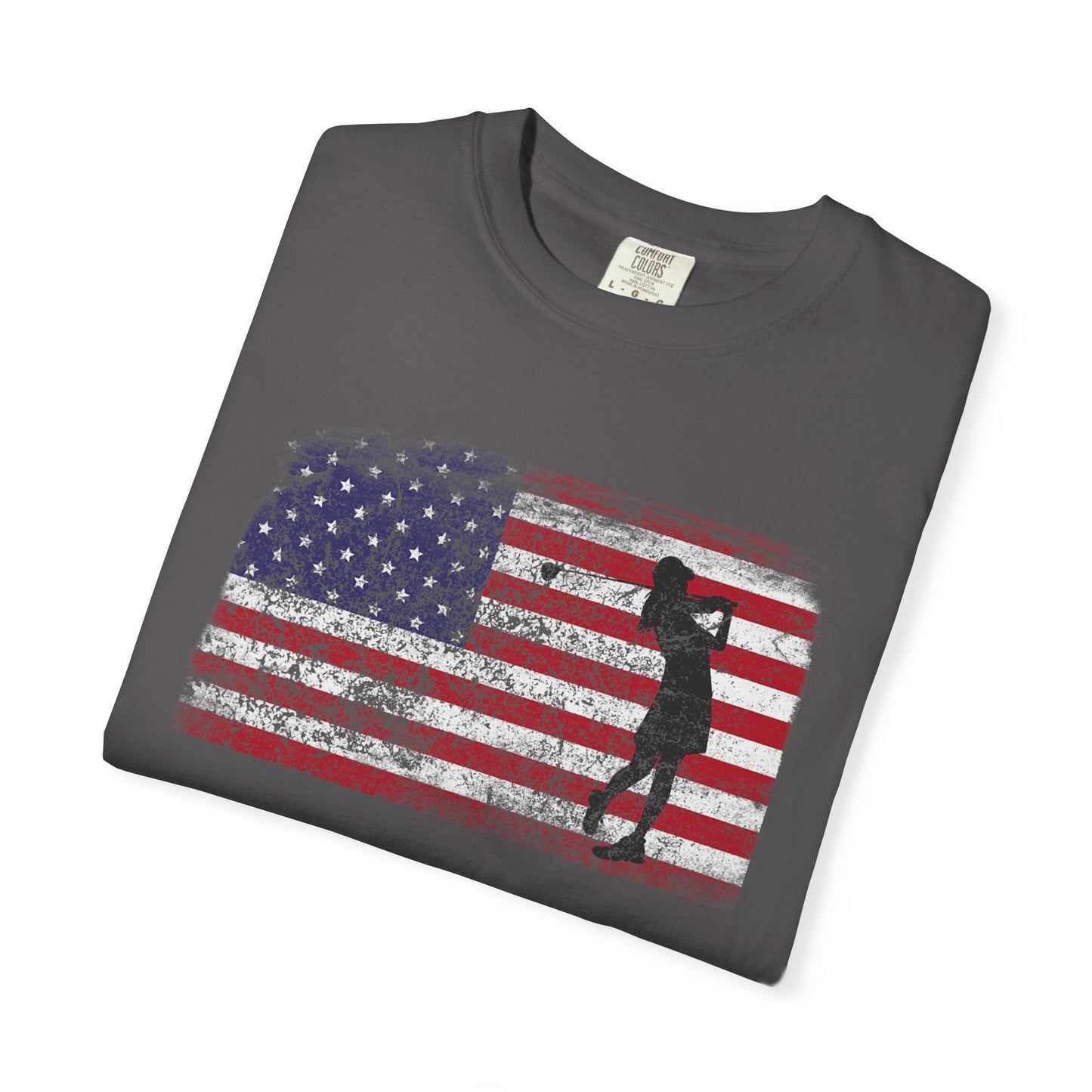 American Flag Women's Golf T-shirt Tee