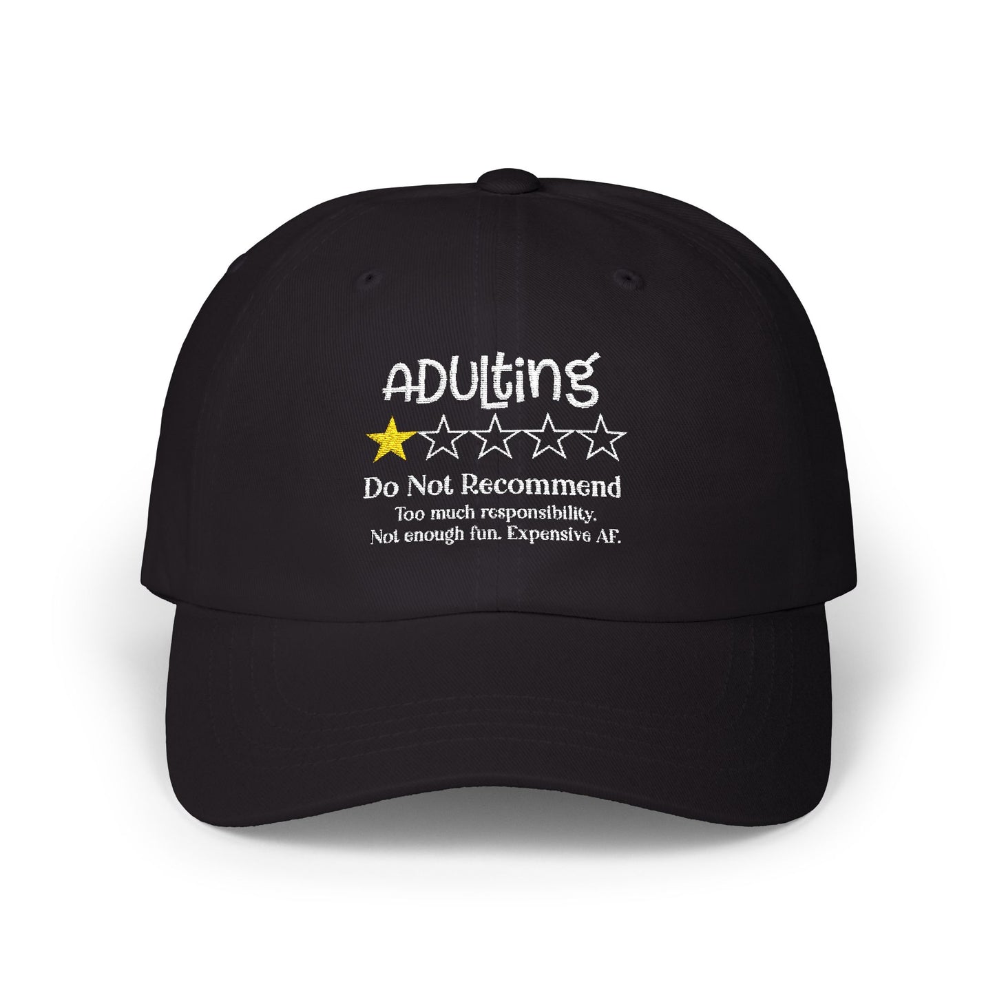Sarcastic Embroidered Adulting Dad Cap, Funny Hat for Men, Vintage Baseball Cap, Retro Cap Gift, Cool Dad Hat Decor for Men and Women