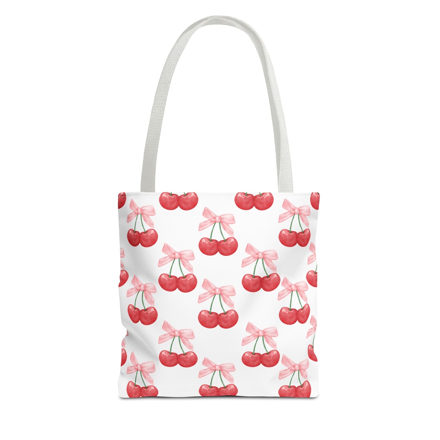 Coquette Pink Bows & Cherries Tote Bag