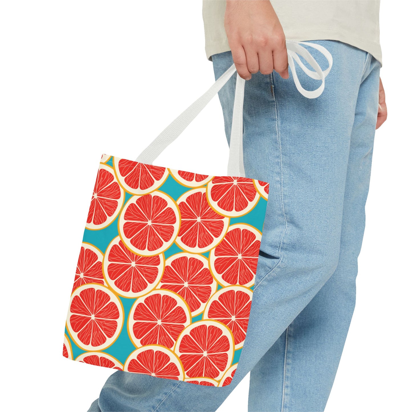 Pink Grapefruit Citrus Fruit Tote Bag, Beach Bag, Grocery Bag, Summer Tote, Reusable Tote Bag, Picnic, Italian Countryside Vibe, Grape Fruit