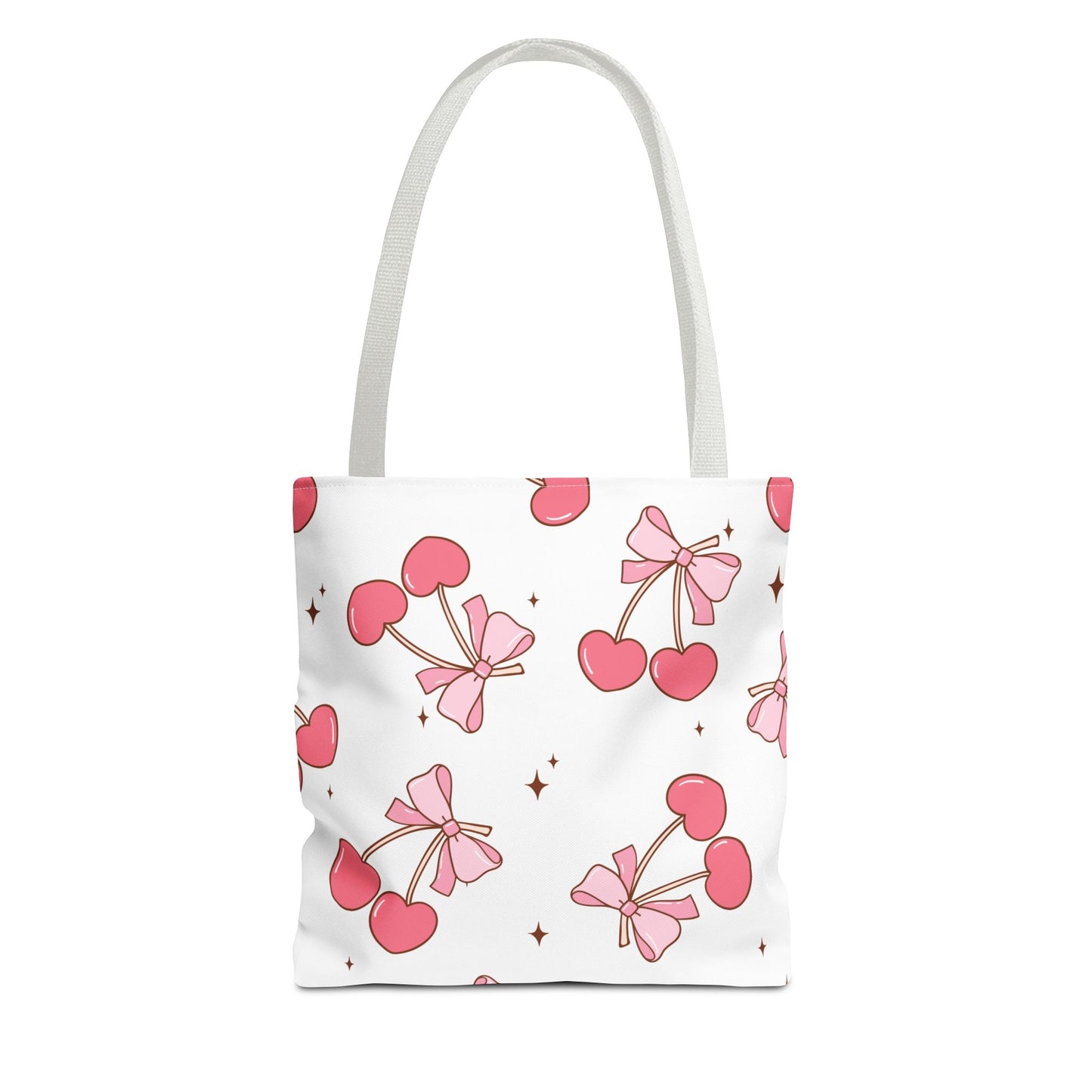 Coquette Pink Bows & Cherries Tote Bag