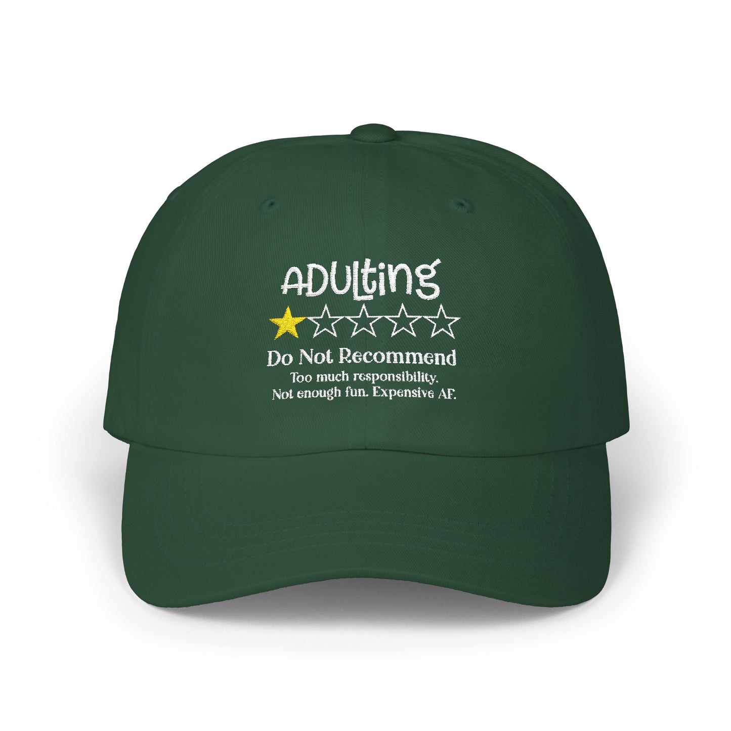 Sarcastic Embroidered Adulting Dad Cap, Funny Hat for Men, Vintage Baseball Cap, Retro Cap Gift, Cool Dad Hat Decor for Men and Women