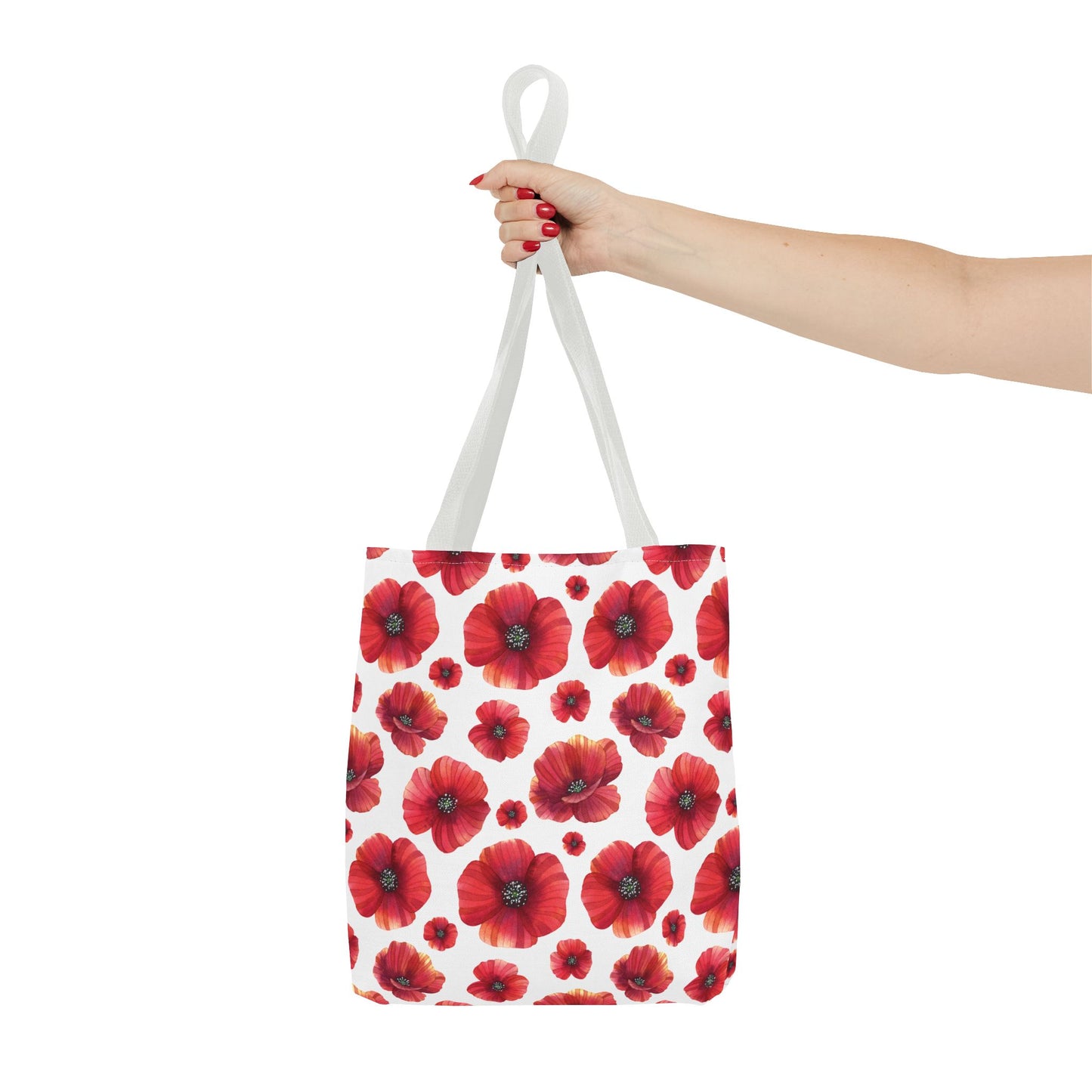 Poppies Floral Tote Bag, Beach Bag, Grocery Bag, Summer Vibe Tote, Market Bag, Reusable Tote Bag, Poppy Flower, Red Poppies