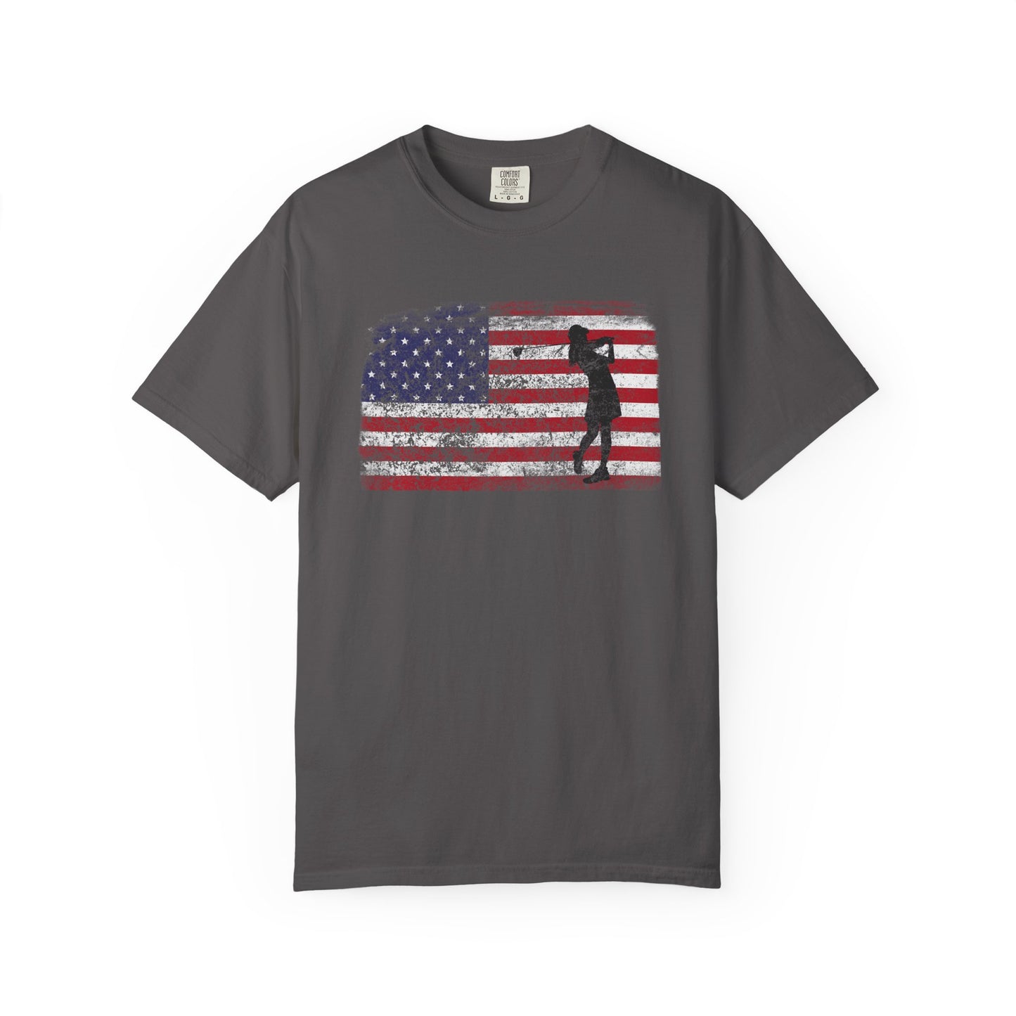 American Flag Women's Golf T-shirt Tee