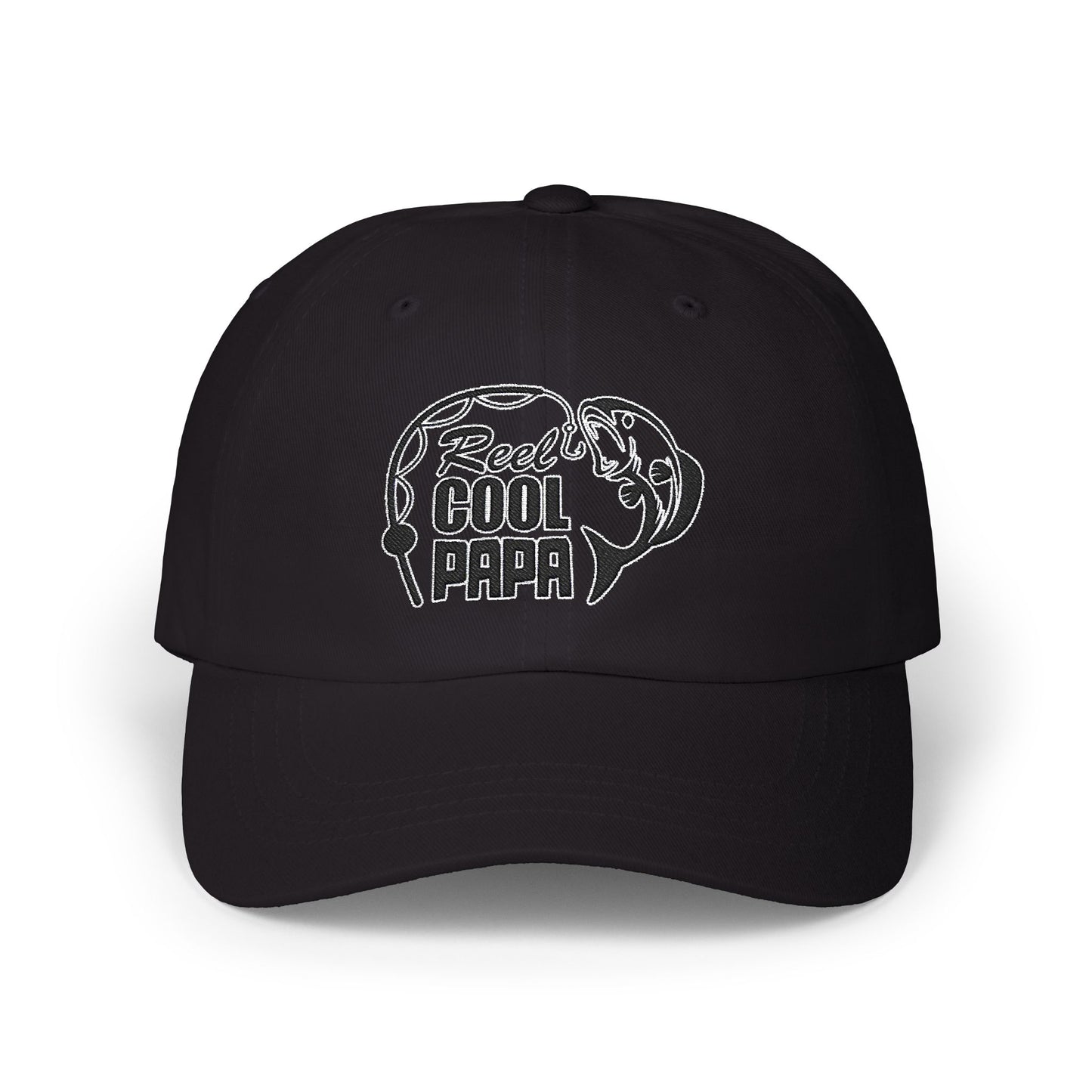 Reel Cool Papa - Fishing Hat, Luxurious Embroidered Classic Adjustable Cap, Unisex Embroidery Baseball Cap, Trucker Hat