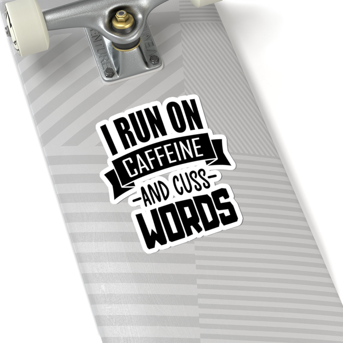 I Run On Caffein and Cuss Words -- Funny Kiss-Cut Stickers, Laptop Décor, Fun Home Decor, Funny Sticker