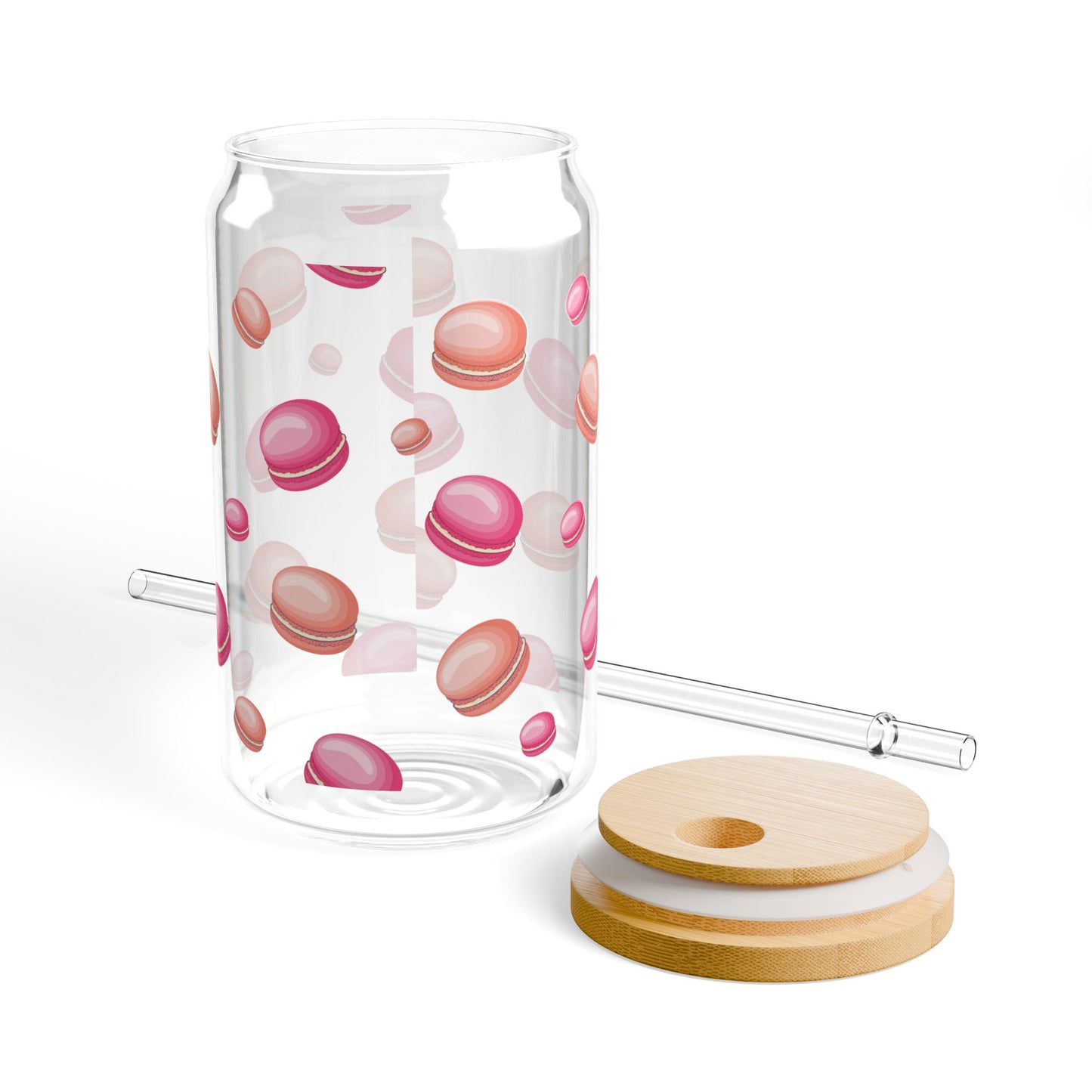 Macaroon Cookies Macaron Pattern Sipper Glass