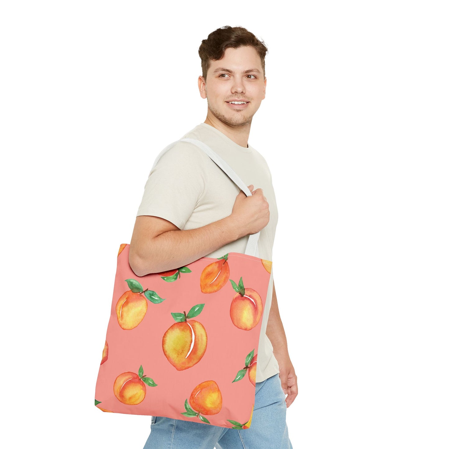 Peach Fruit Tote Bag, Beach Bag, Grocery Bag, Summer Tote, Market Bag, Reusable Tote Bag, Island Vibe, Paradise Sweet Fruit, Peaches