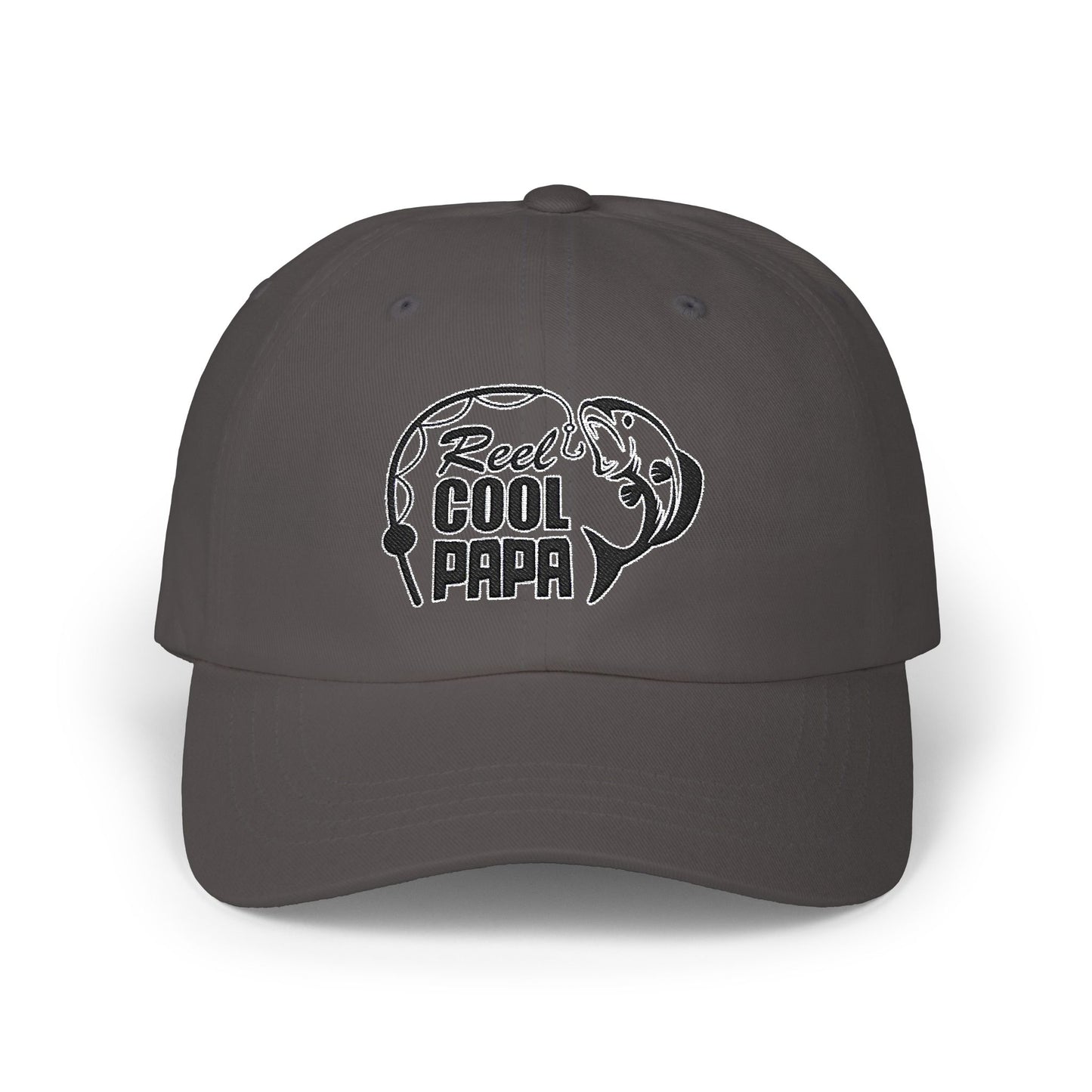 Reel Cool Papa - Fishing Hat, Luxurious Embroidered Classic Adjustable Cap, Unisex Embroidery Baseball Cap, Trucker Hat