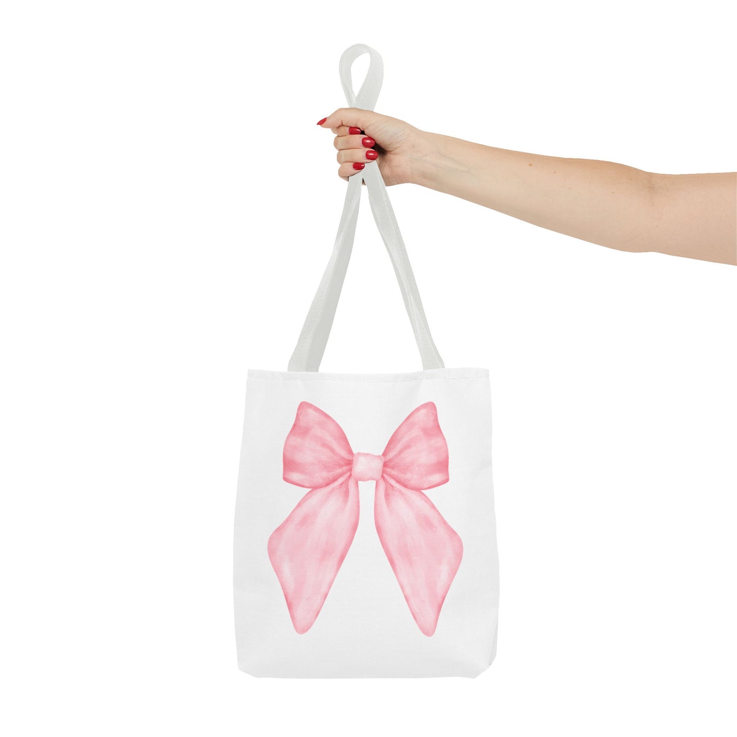 Watercolor Coquette Pink Bow Tote Bag
