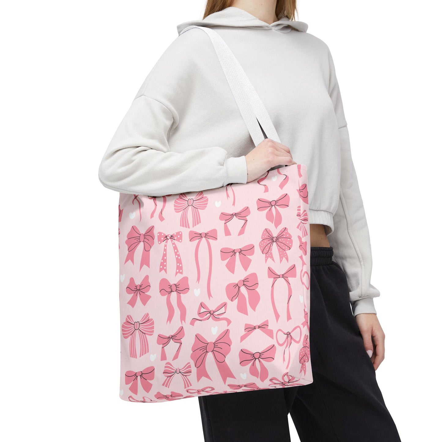 Pink Bows & Hearts Coquette Tote Bag