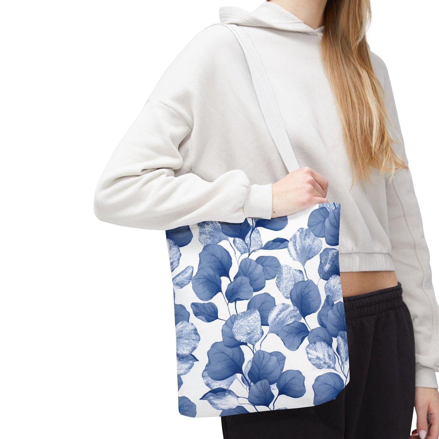 Antique Powder Blue Cerulean Hydrangea Floral Tote Bag