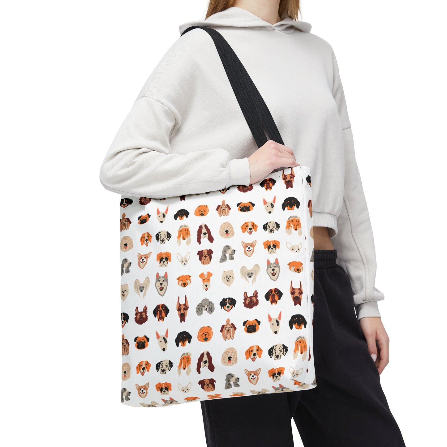 Cartoon Dogs Tote Bag - Cute Canine Lovers Shoulder Bag