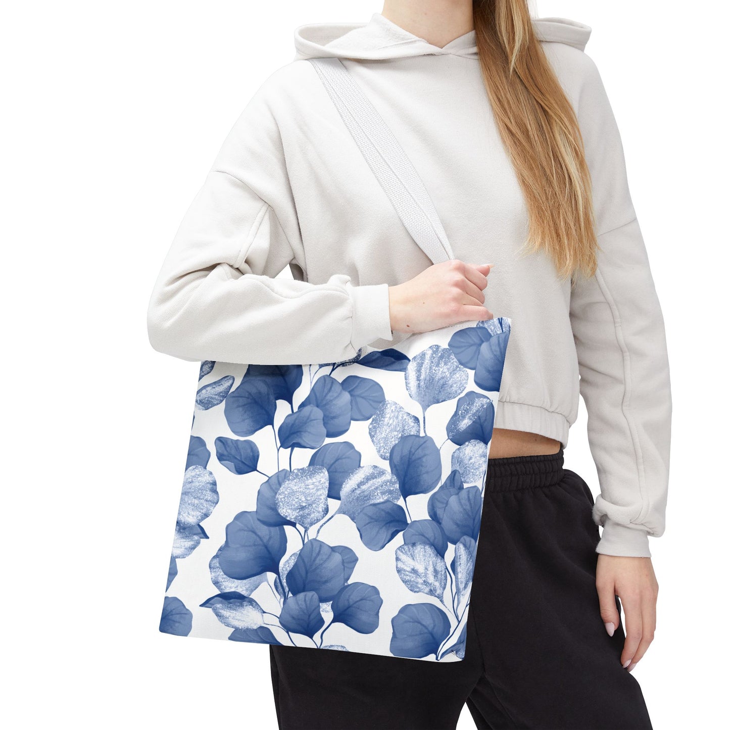 Antique Powder Blue Cerulean Hydrangea Floral Tote Bag