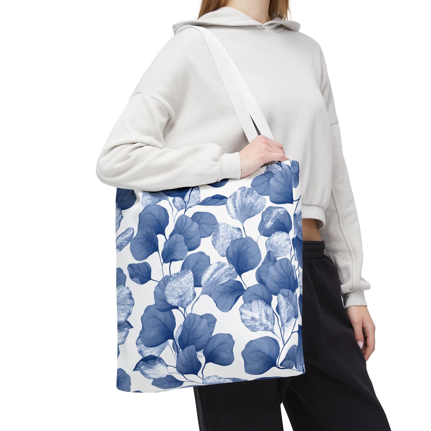 Antique Powder Blue Cerulean Hydrangea Floral Tote Bag