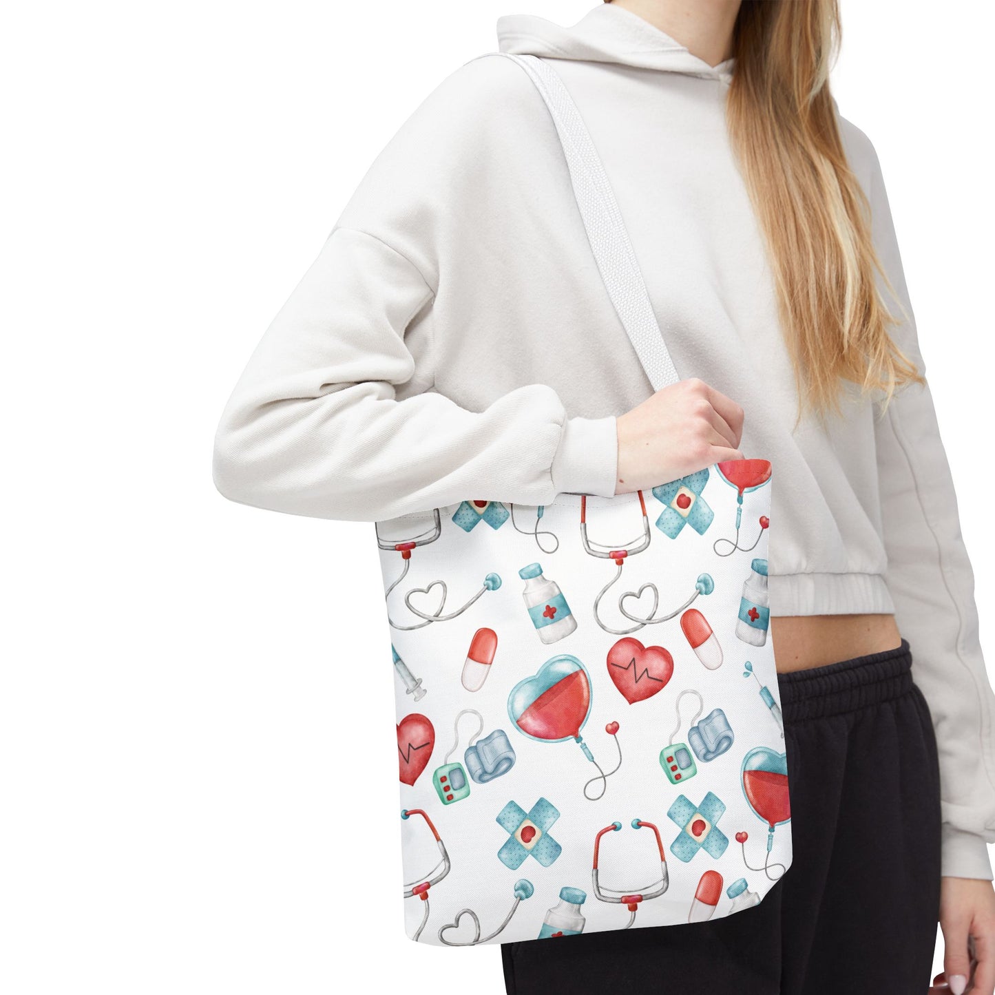 Healthcare Worker Watercolor Design Tote Bag