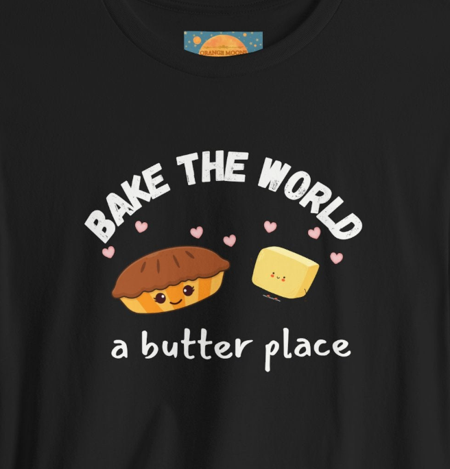 Make the World A Butter Place - Funny Baking Shirt, Bakery T-Shirt, Baking Lover Gift, Baker Gift, Playful Chef Tee, Cute Kitchen TShirt