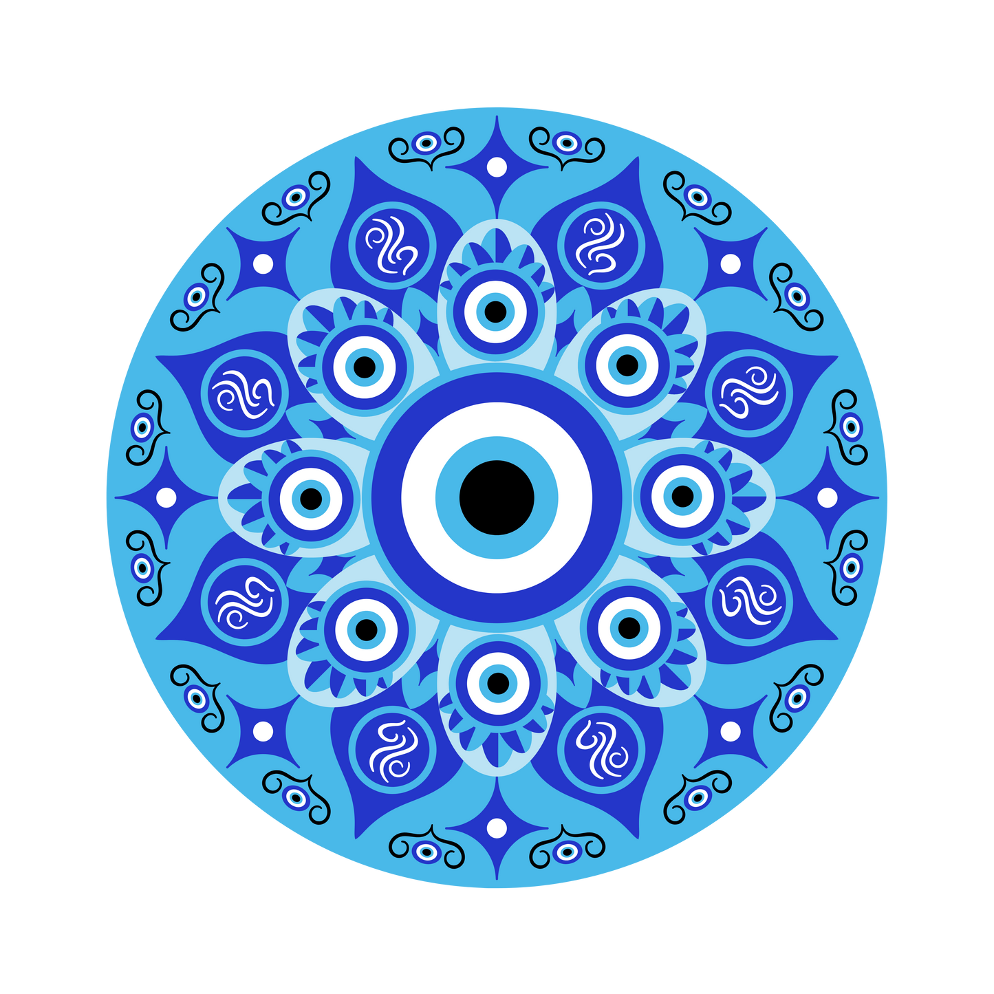 Evil Eye Mandala Tote Bag