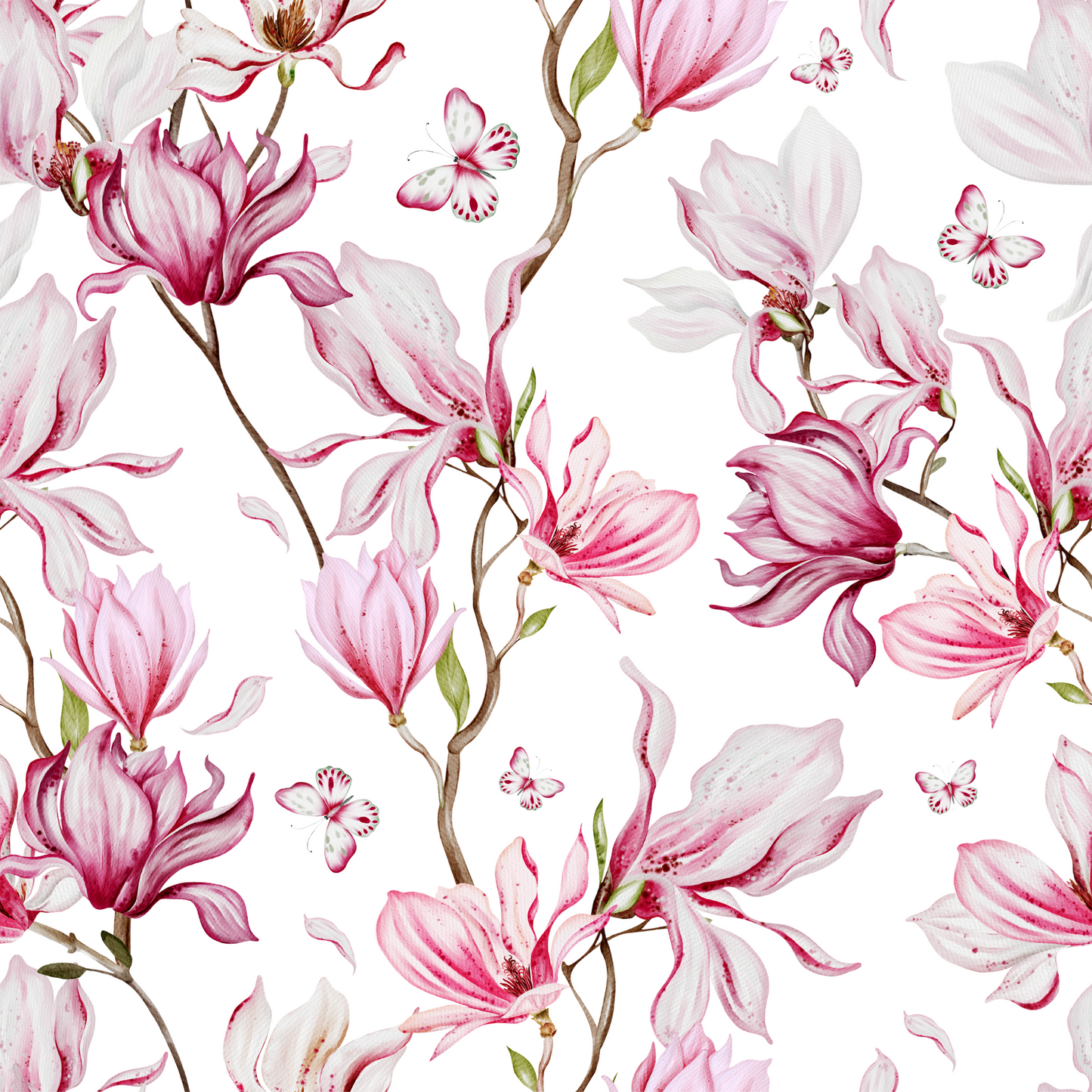 Magnolia and Butterfly Tropical Floral Tote Bag