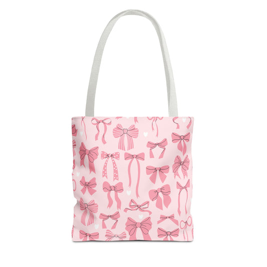 Pink Bows & Hearts Coquette Tote Bag