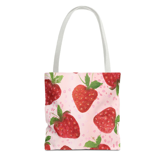 Watercolor Strawberry Tote Bag