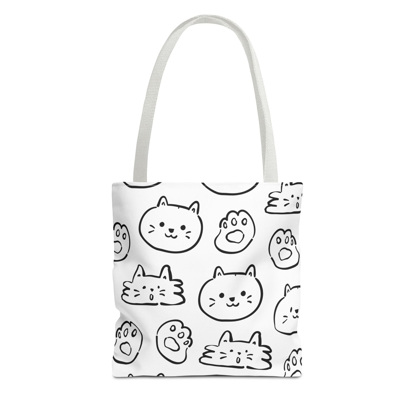 Cartoon Cats Tote Bag - Cute Feline Lovers Shoulder Bag