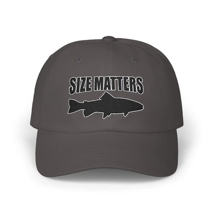 Size Matters - Fishing Hat, Luxurious Embroidered Classic Adjustable Cap, Unisex Embroidery Baseball Cap, Trucker Hat