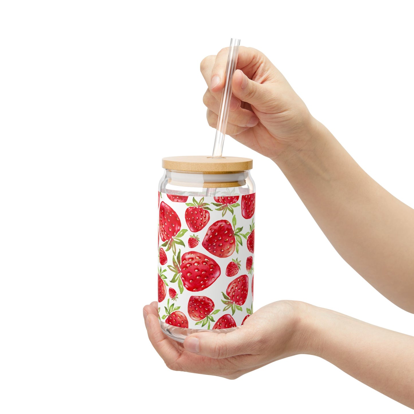 Strawberries Sipper Glass at Orange Moon