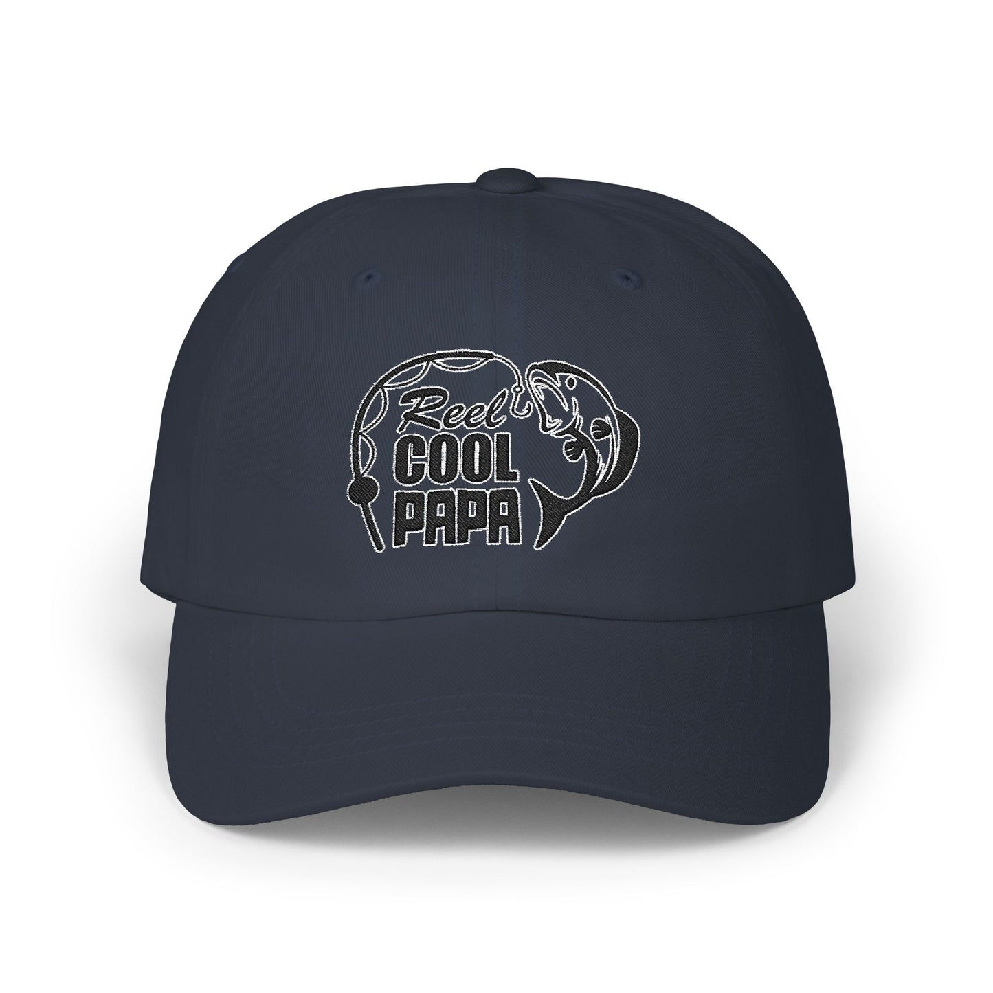 Reel Cool Papa - Fishing Hat, Luxurious Embroidered Classic Adjustable Cap, Unisex Embroidery Baseball Cap, Trucker Hat
