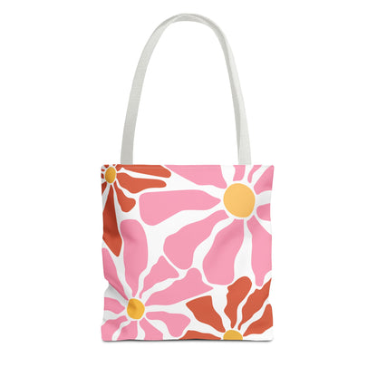 Bright Colored Abstract Flower Blossoms Floral Tote Bag