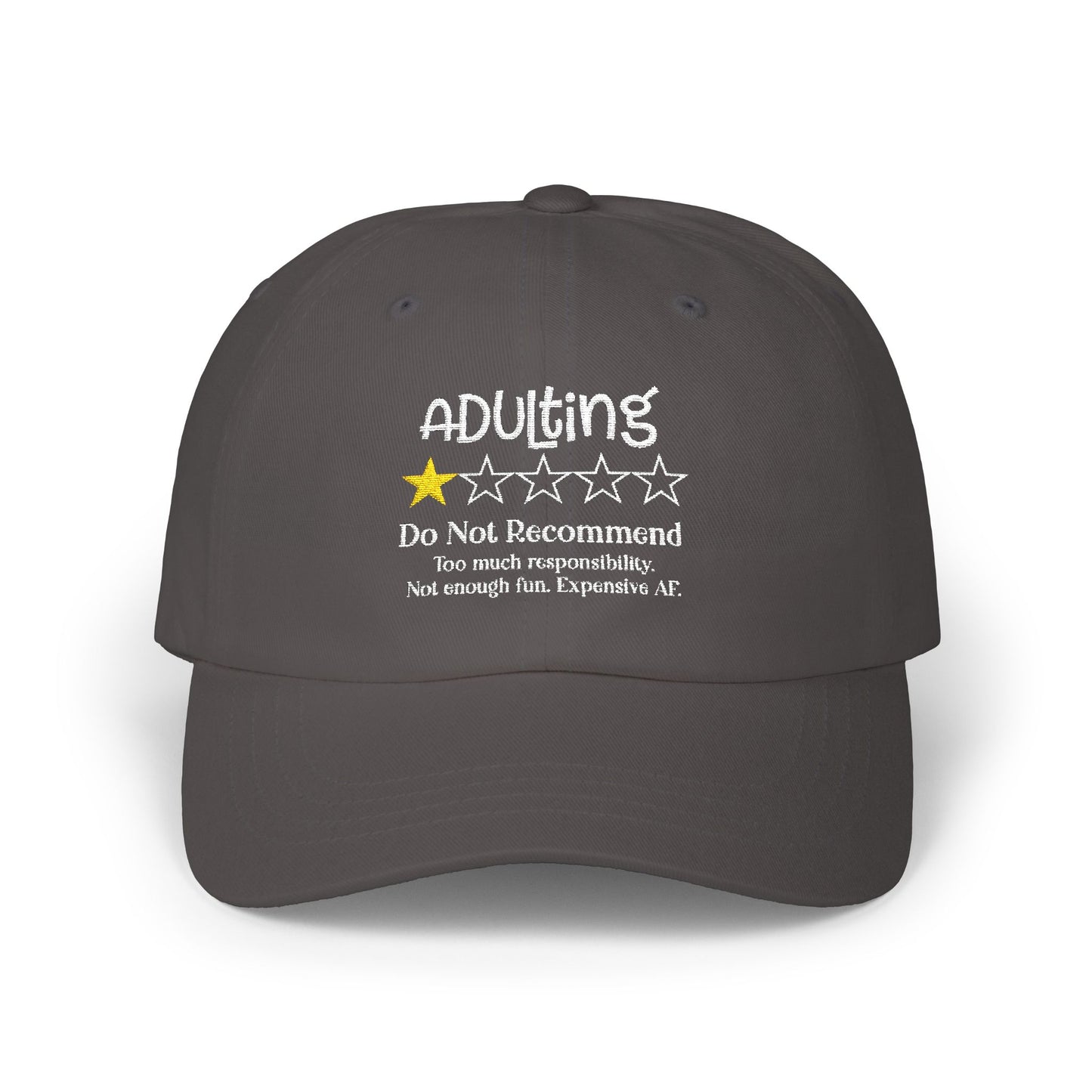Sarcastic Embroidered Adulting Dad Cap, Funny Hat for Men, Vintage Baseball Cap, Retro Cap Gift, Cool Dad Hat Decor for Men and Women