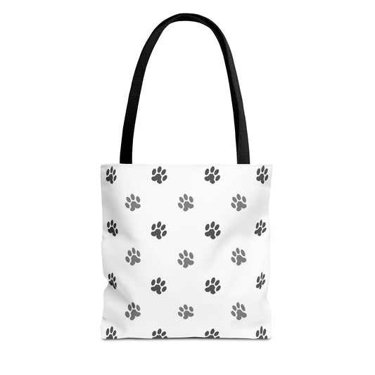 Paw Print all over print tote for animal lovers available at Orange Moons