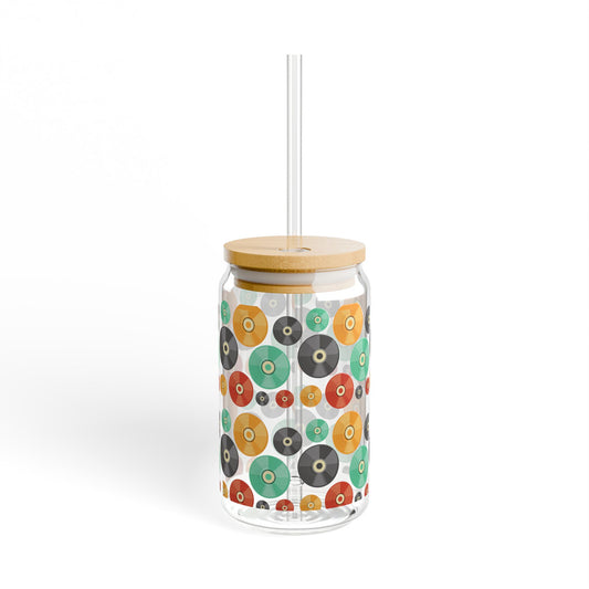 Colorful Vinyl Tapes Sipper Glass
