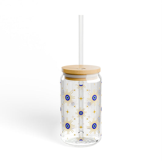 Blue Evil Eye Sipper Glass