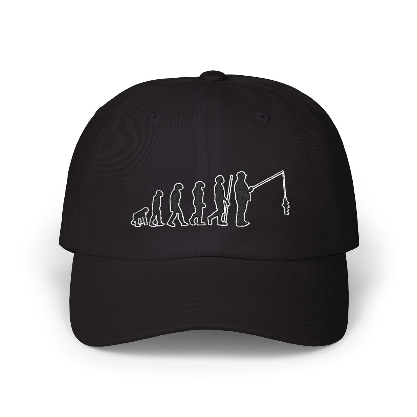 Fishing Evolution - Fishing Hat, Luxurious Embroidered Classic Adjustable Cap, Unisex Embroidery Baseball Cap, Trucker Hat