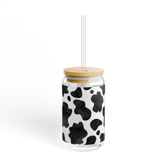 Cow Print Sipper Glass at Orange Moons