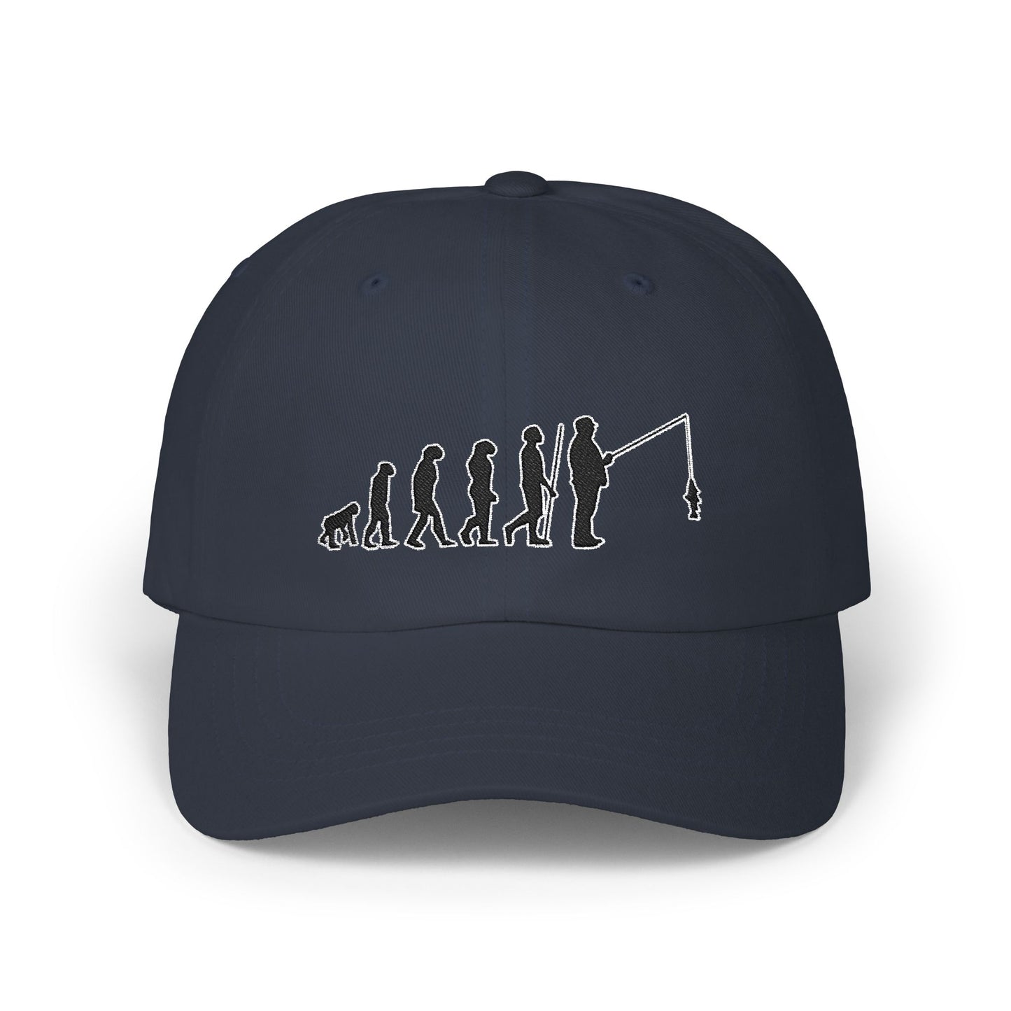 Fishing Evolution - Fishing Hat, Luxurious Embroidered Classic Adjustable Cap, Unisex Embroidery Baseball Cap, Trucker Hat