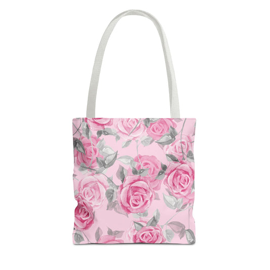 Pink Roses Floral Tote Bag