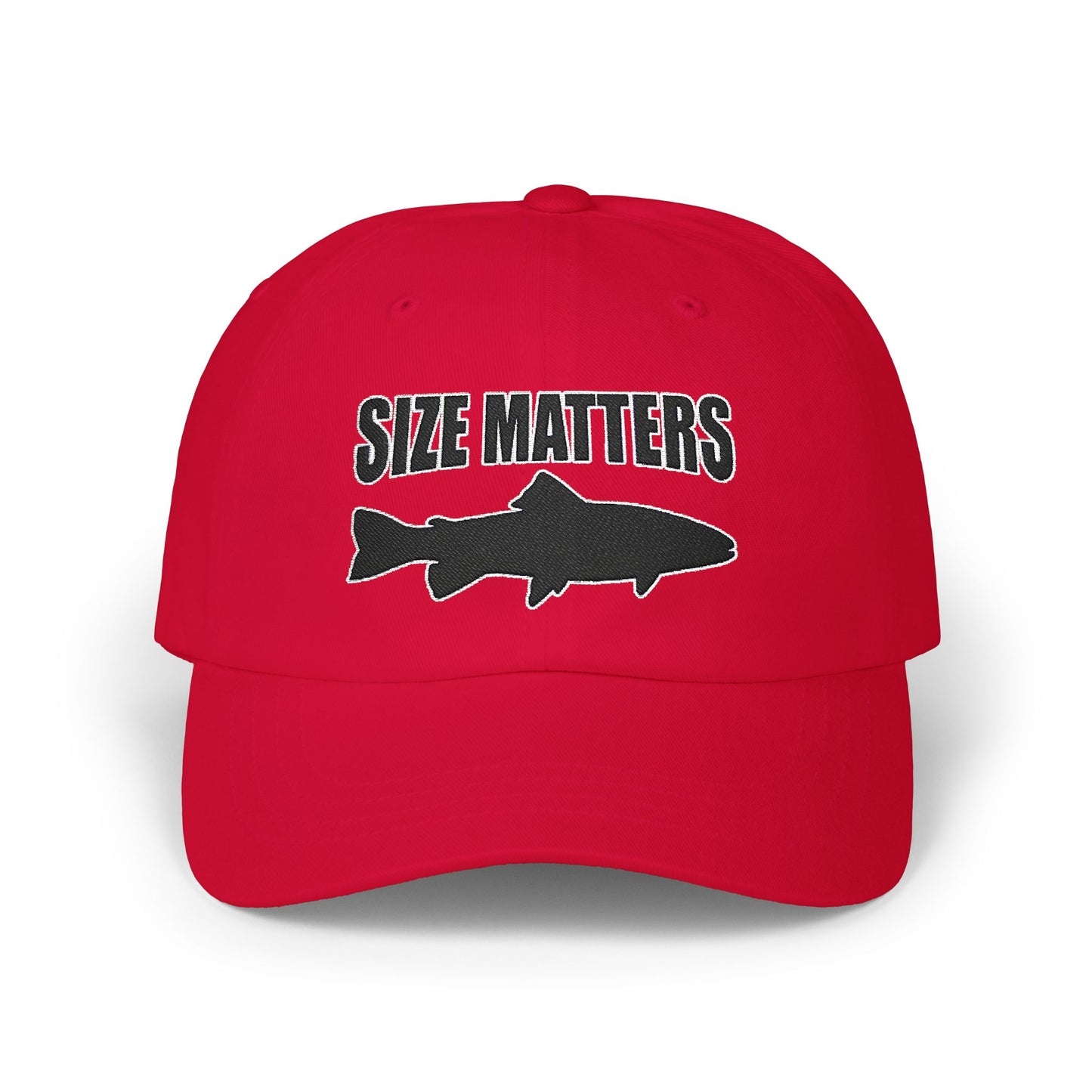 Size Matters - Fishing Hat, Luxurious Embroidered Classic Adjustable Cap, Unisex Embroidery Baseball Cap, Trucker Hat
