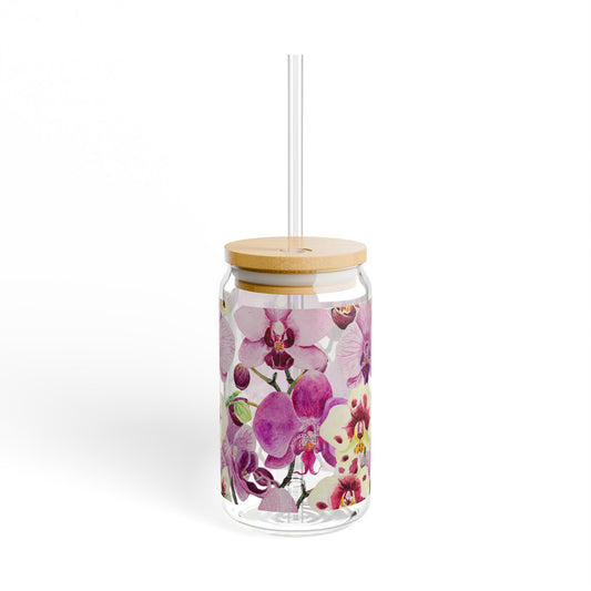 Orchid Floral Sipper Glass