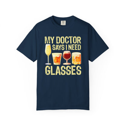 Drinking Funny T-Shirt, I Need Glasses - Funny Gift for Millennials, Humor Tee for Stress Relief, Casual Everyday Wear, Great Birthday Gift