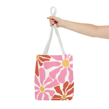 Bright Colored Abstract Flower Blossoms Floral Tote Bag
