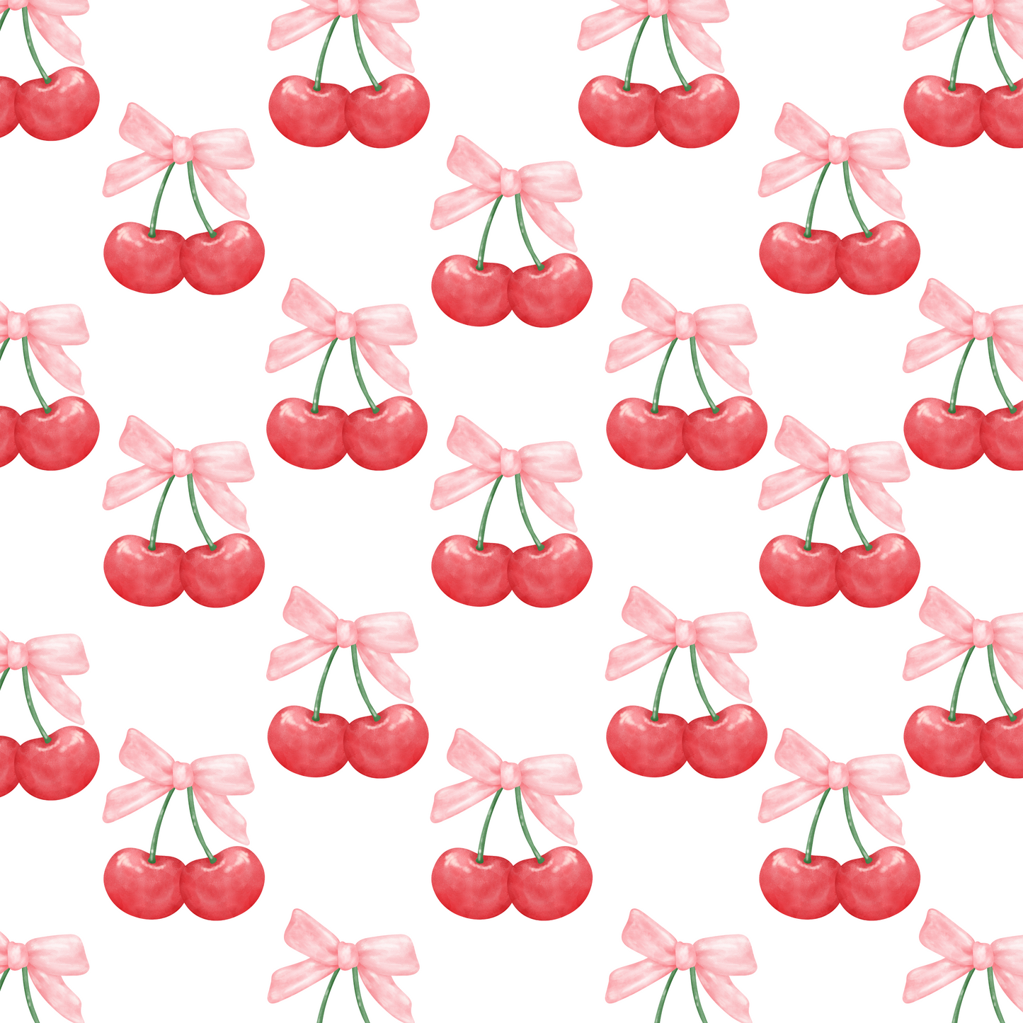 Coquette Pink Bows & Cherries Tote Bag