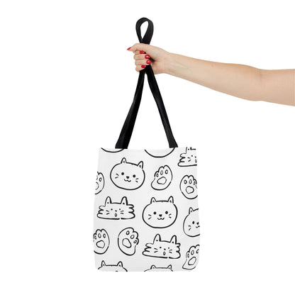 Cartoon Cats Tote Bag - Cute Feline Lovers Shoulder Bag