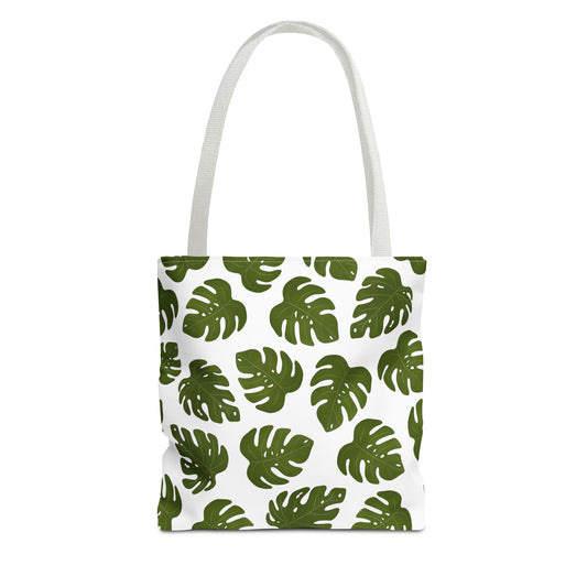 White and Green Nature Print all over print tote bag available at Orange Moons