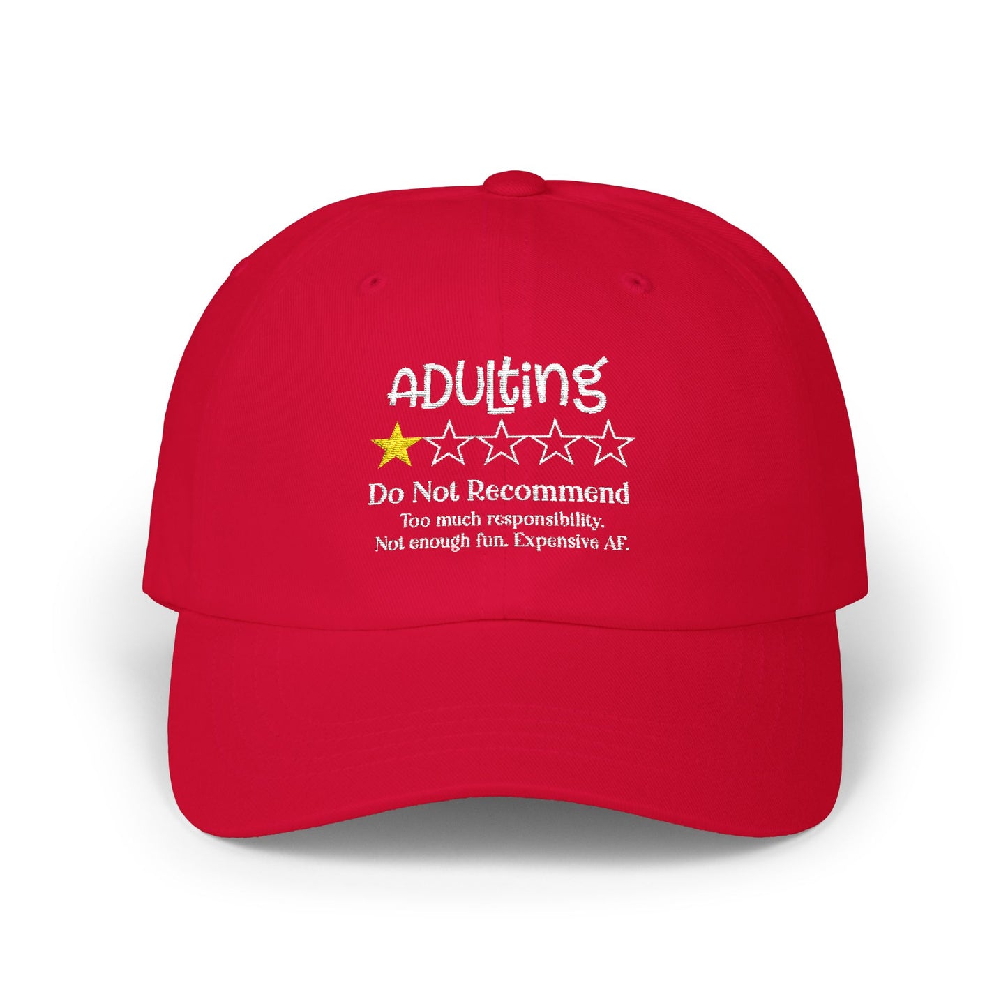 Sarcastic Embroidered Adulting Dad Cap, Funny Hat for Men, Vintage Baseball Cap, Retro Cap Gift, Cool Dad Hat Decor for Men and Women