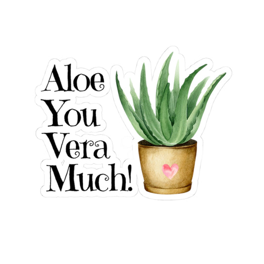 Aloe You Vera Much Plant Kiss-Cut Stickers, Cute Succulent, Laptop Décor, Nature Lover Gift, Fun Home Decor, Greenery Sticker Pack