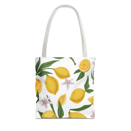 Lemon Print all over print tote bag available at Orange Moons