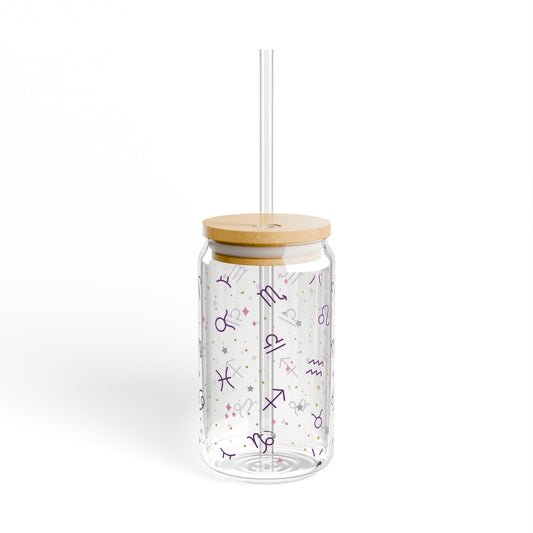 Purple Zodiac Sign Sipper Glass at Orange Moons