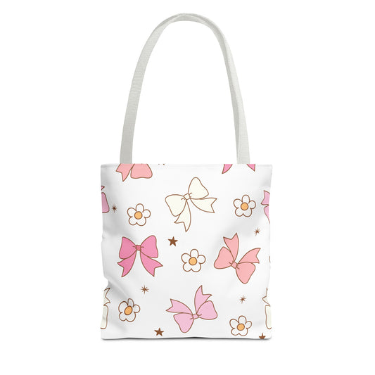 Pink Bows & Daisies Coquette Tote Bag